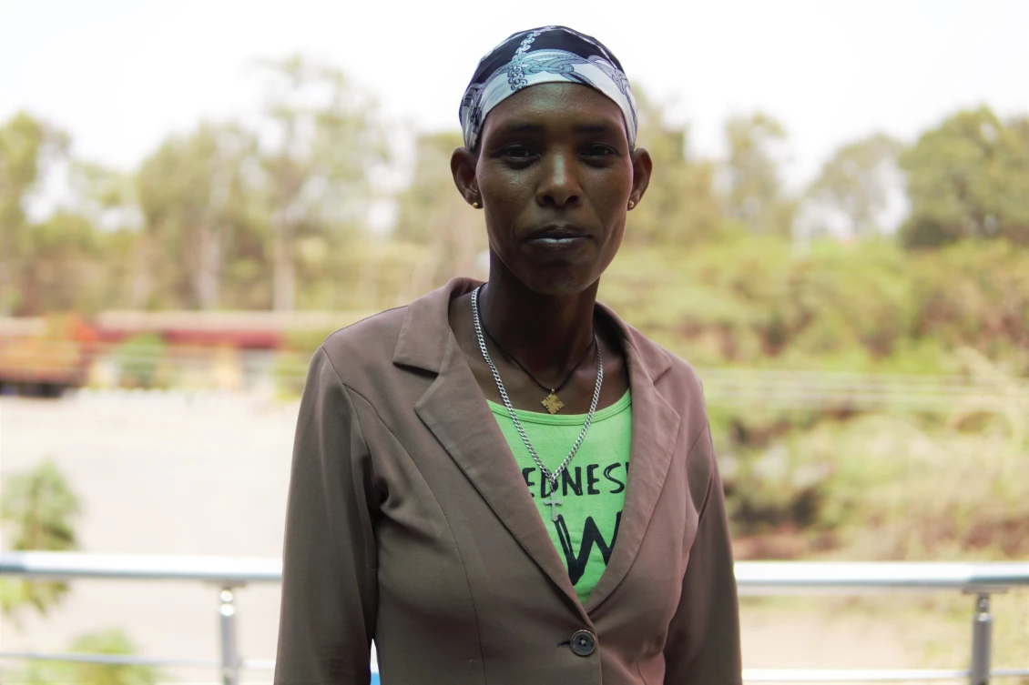 Famu Melka, a single mother. She is now working as village agent under LISEC project which is a part of creating social cohesion between the community and tanneries.