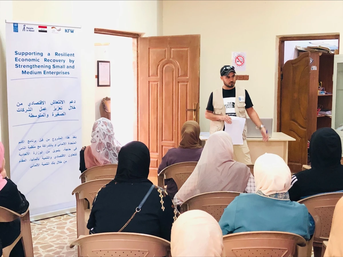 Iraqi women attending training at our office in Baiji