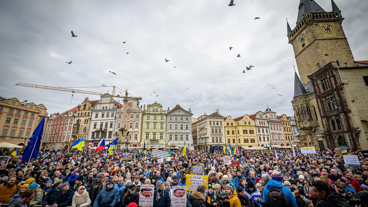 The message from Old Town Square: Ukraine is defending us all