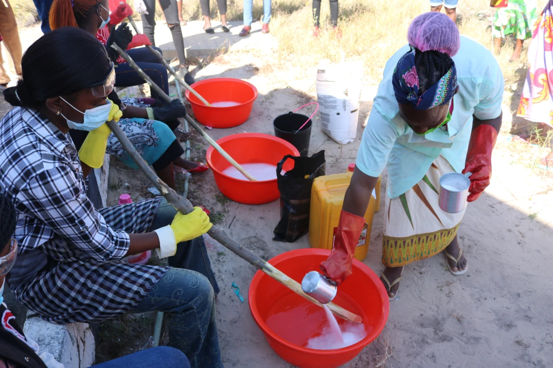 Capacity building of hygiene soaps. 