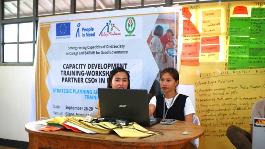 Workshop strategického plánování a propagace organizací občanské společnosti v Upi, Maguindanao, který zprostředkovala Balay Mindanaw Foundation Inc. v rámci projektu Posílení občanské společnosti v Caragě a BARMM pro dobrou správu věcí veřejných.