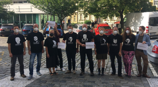 Members of People in Needs´s Executive Board demanding the release of Viasna members in 2021.