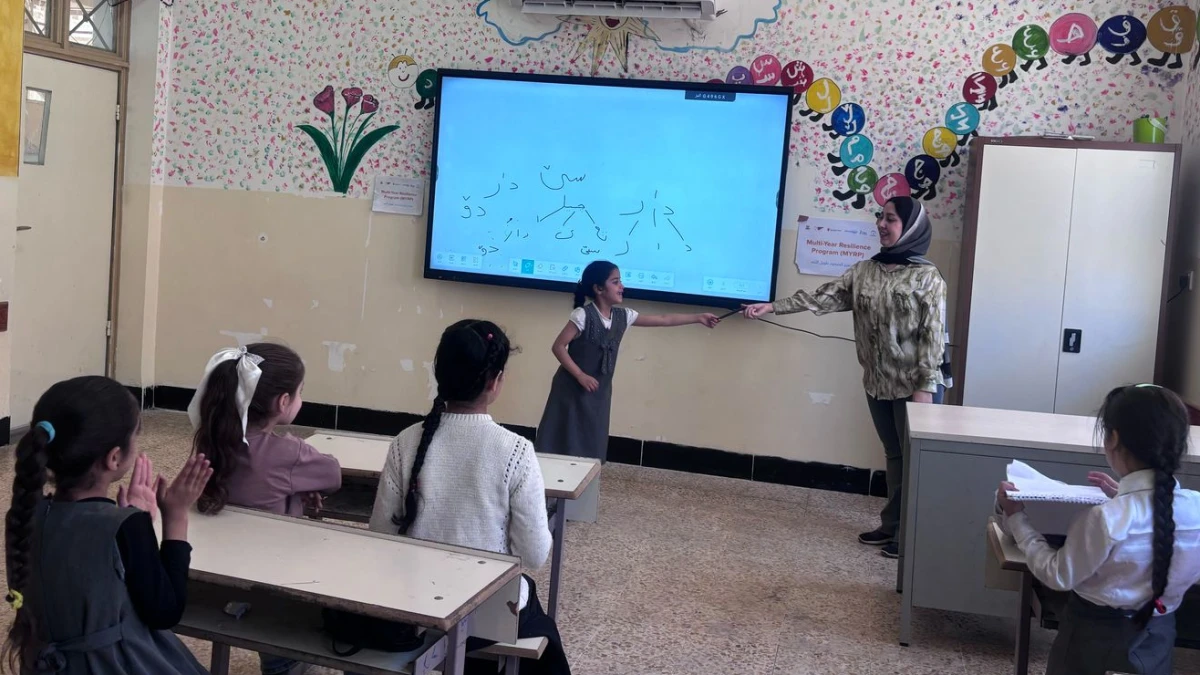 Students in one of the remedial classes are supported by People in Need.