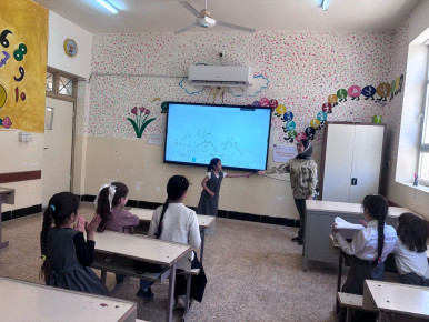 Students in one of the remedial classes are supported by People in Need.