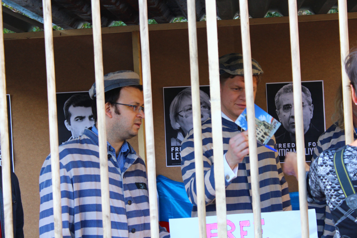 People locked up in a prison cell on Namesti Miru in Prague