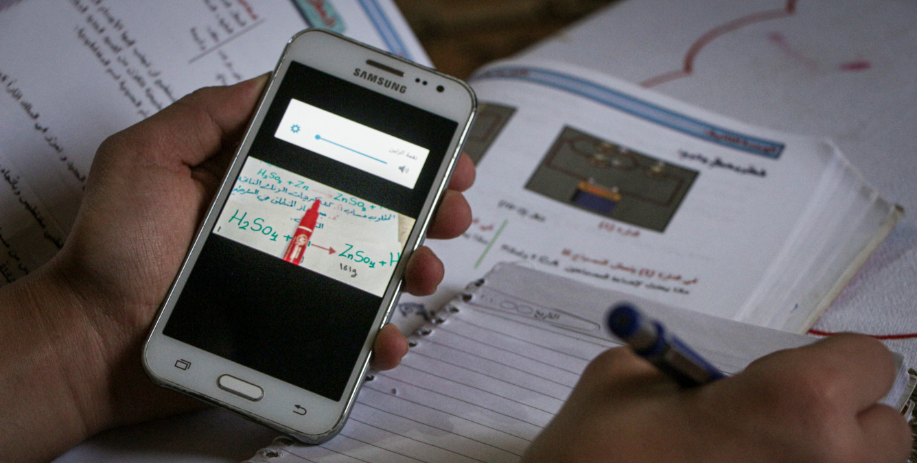 Keeping the Textbooks Open with Distance Learning in Syria