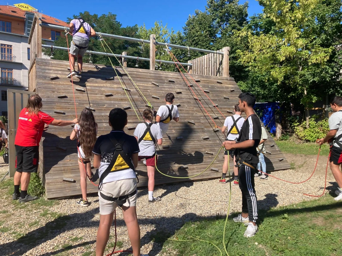 At the climbing centre