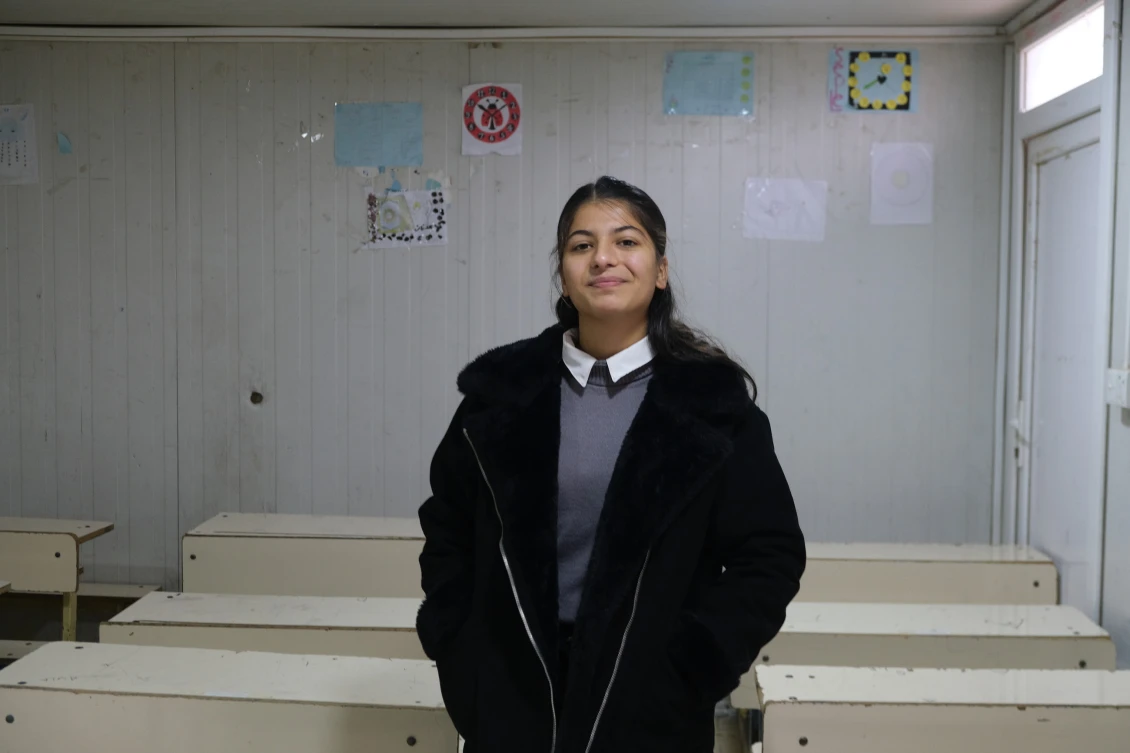 Silva, 15, in one of our classes in Basrma camp.