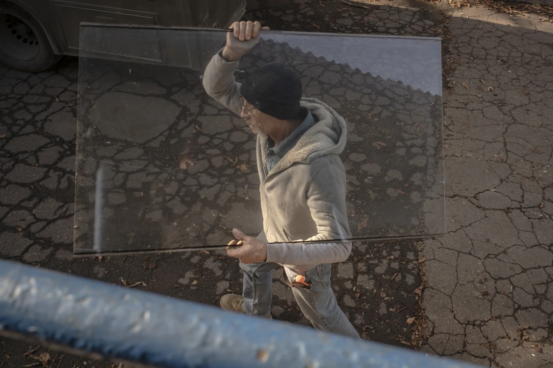 Workers rush to complete work before the cold weather sets in. 