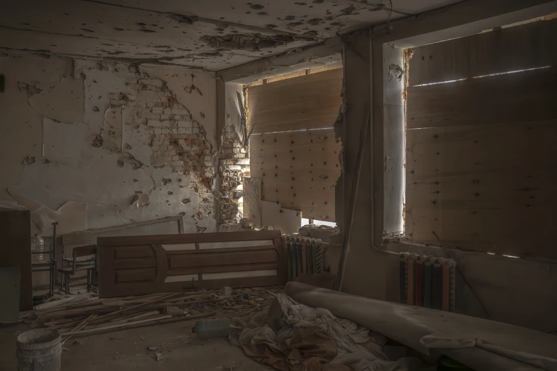 This is what most buildings in the community looked like right after liberation.