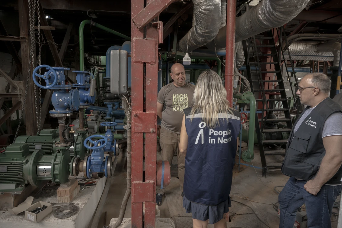 The chief engineer shows new equipment