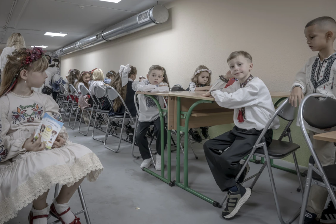 The First Bell Ceremony was interrupted by the sound of an air-raid siren