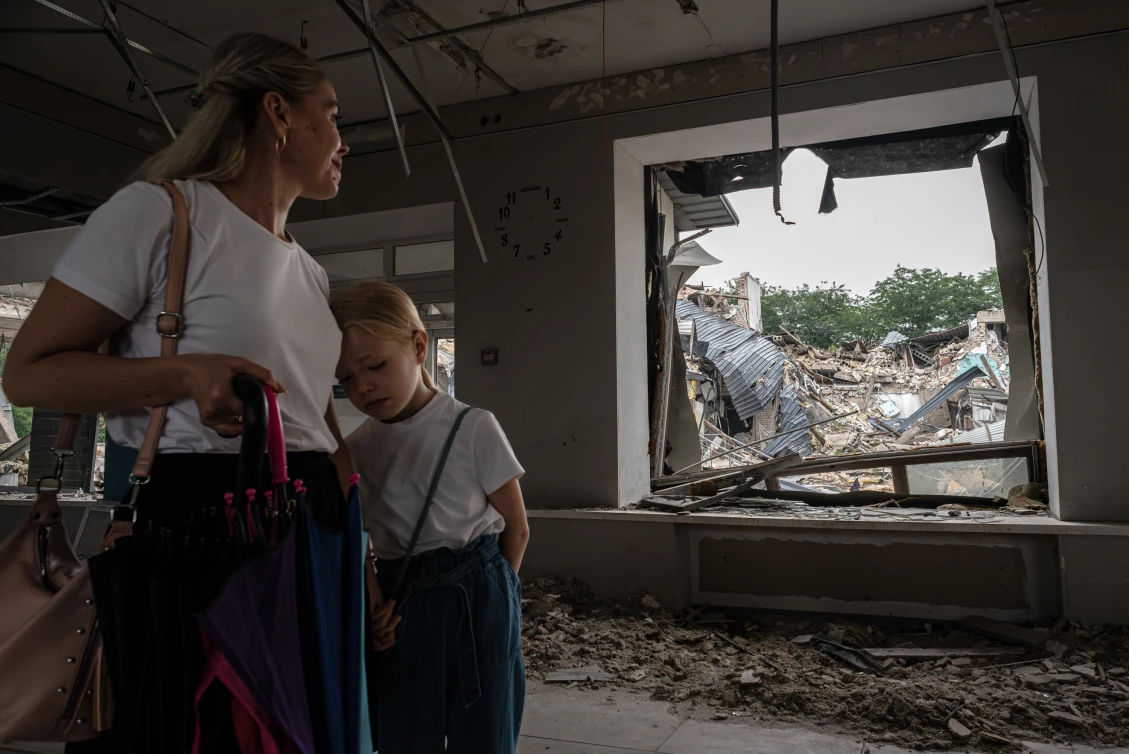 Ukrainian educational institution after an air attack