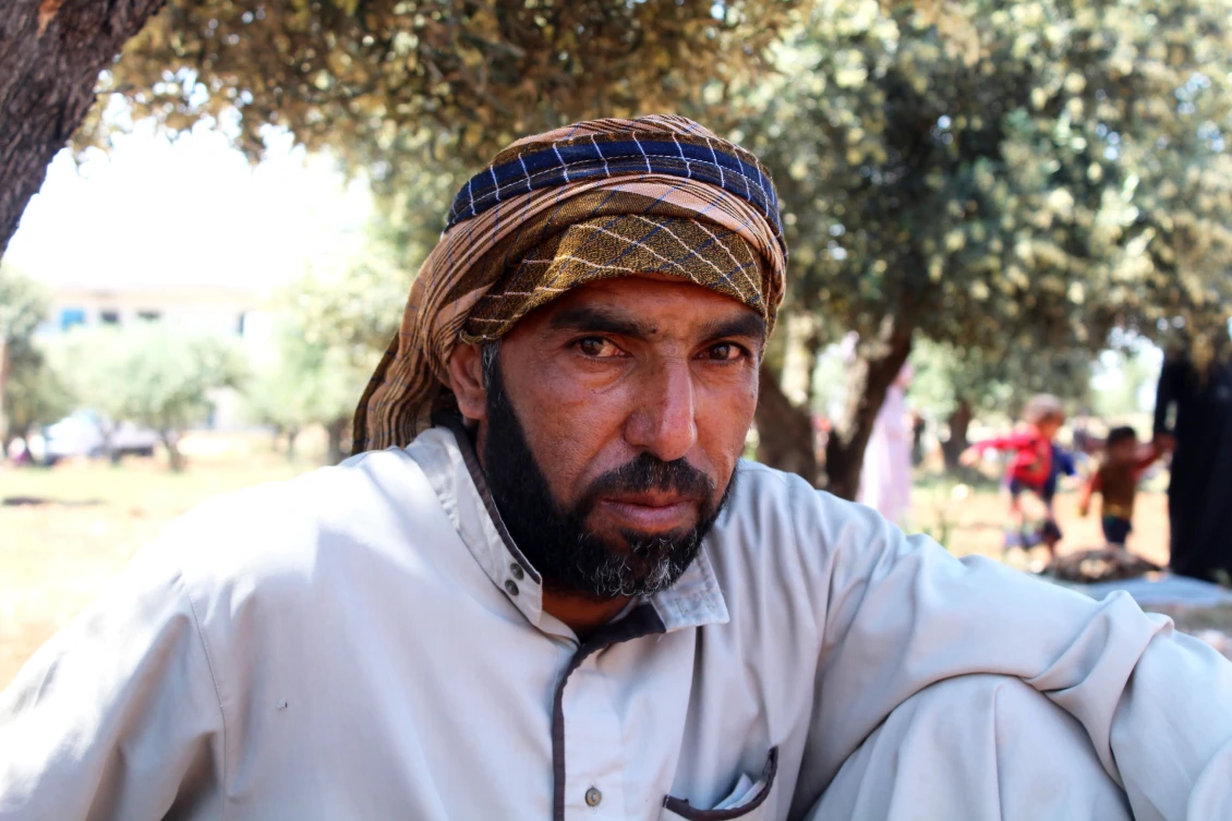 Raed, who has had to flee north with his five children. 