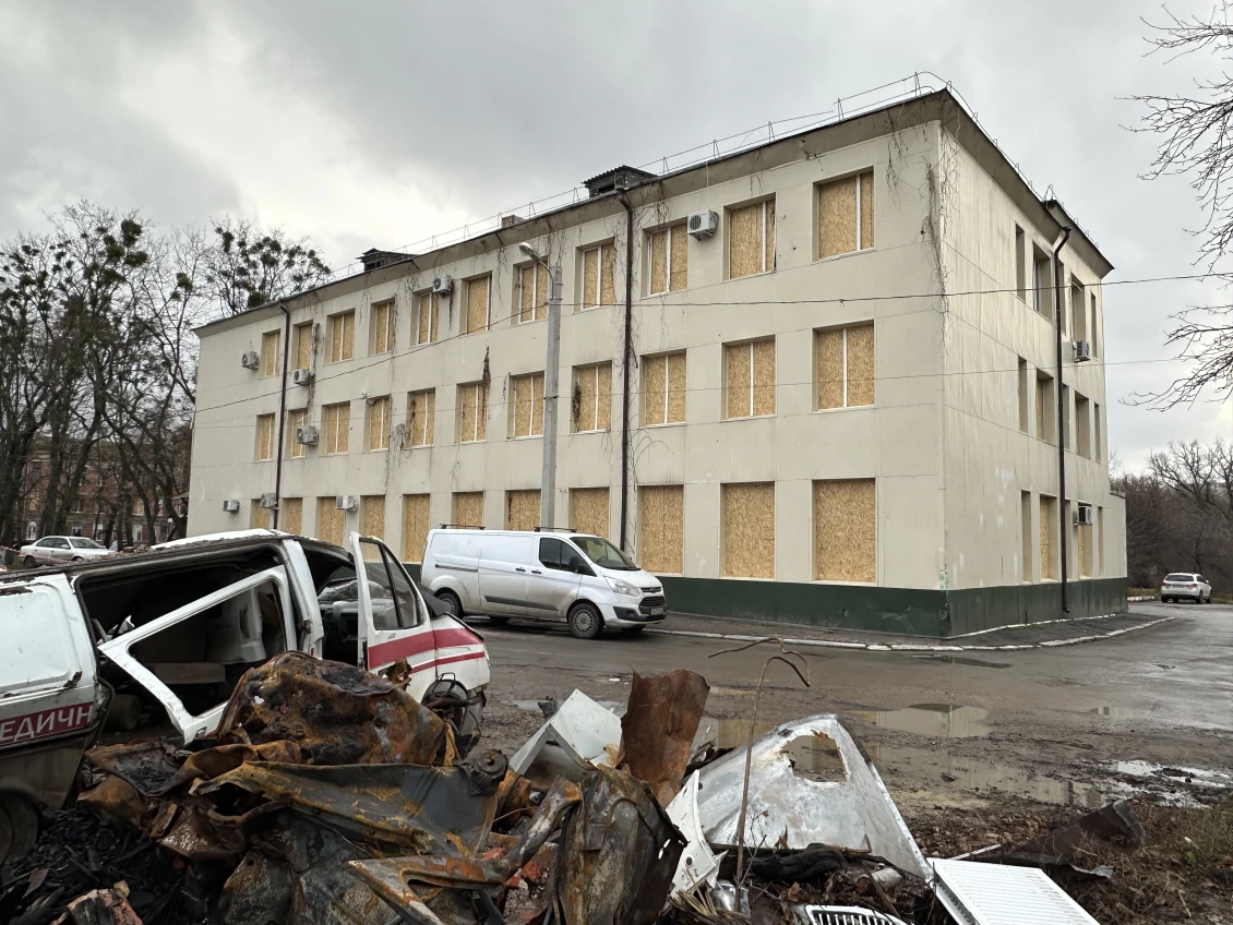 All the windows were blown out as a result of the explosion.