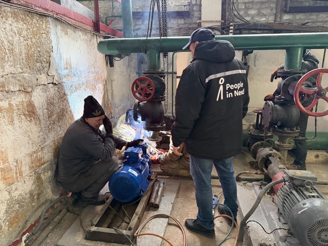 Installation of a new pump at a boiler house in Kamianske