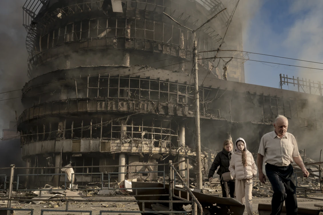 Mall destroyed by a missile
