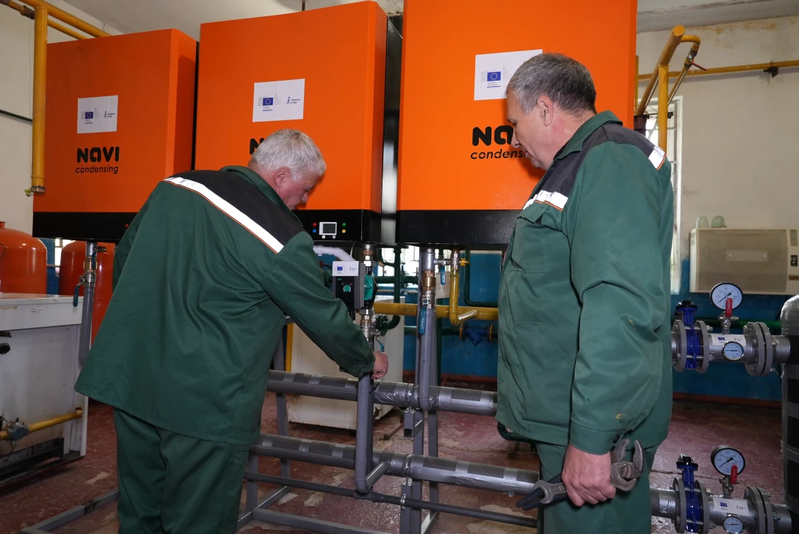 New heating boilers at a school in Konotop, Sumy Oblast